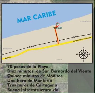 Cabanas Jardin Del Mar A Solo Pasos De La Playa San Bernardo del Viento Exterior photo